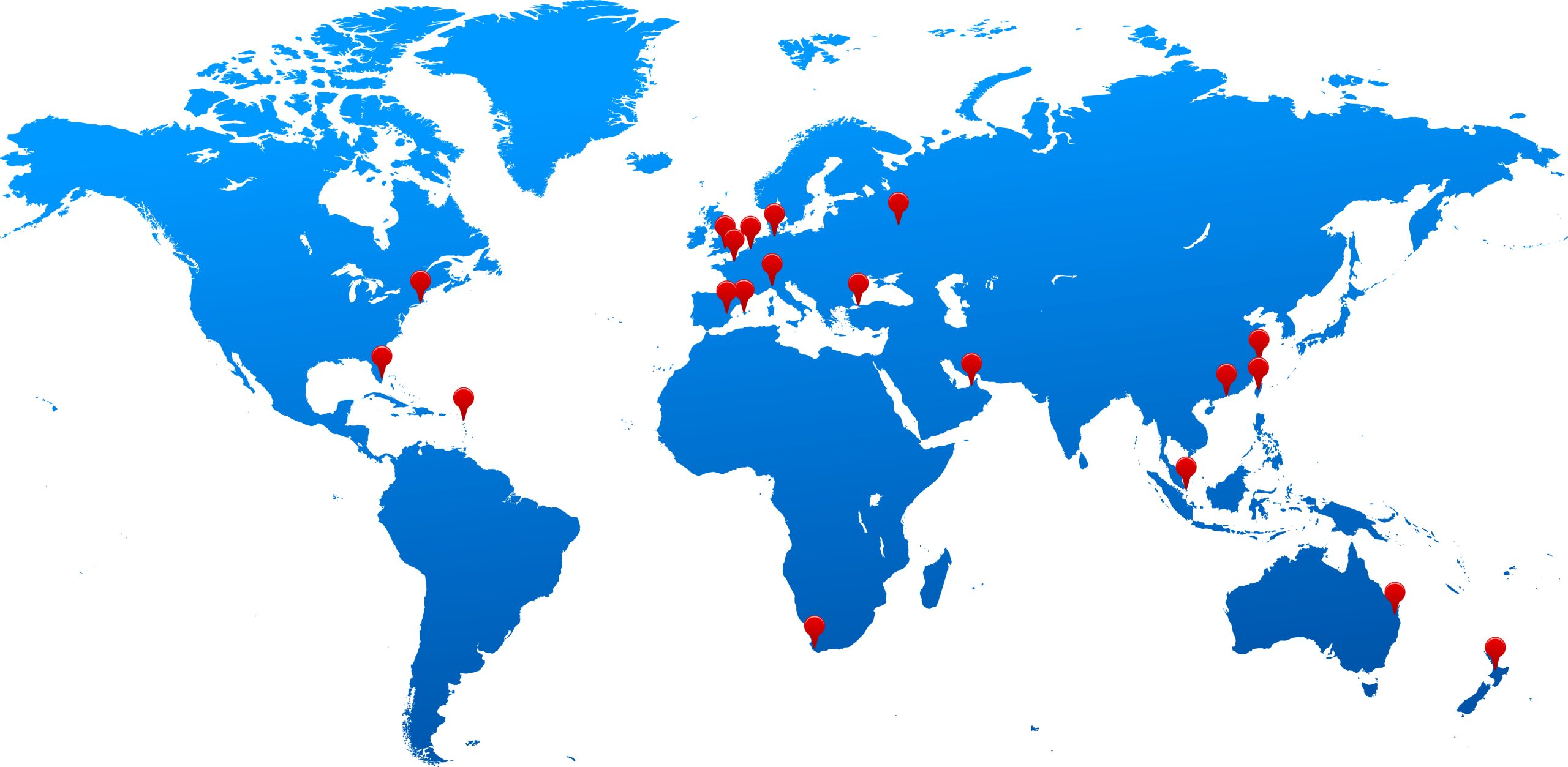 Map of Peters & May global office locations