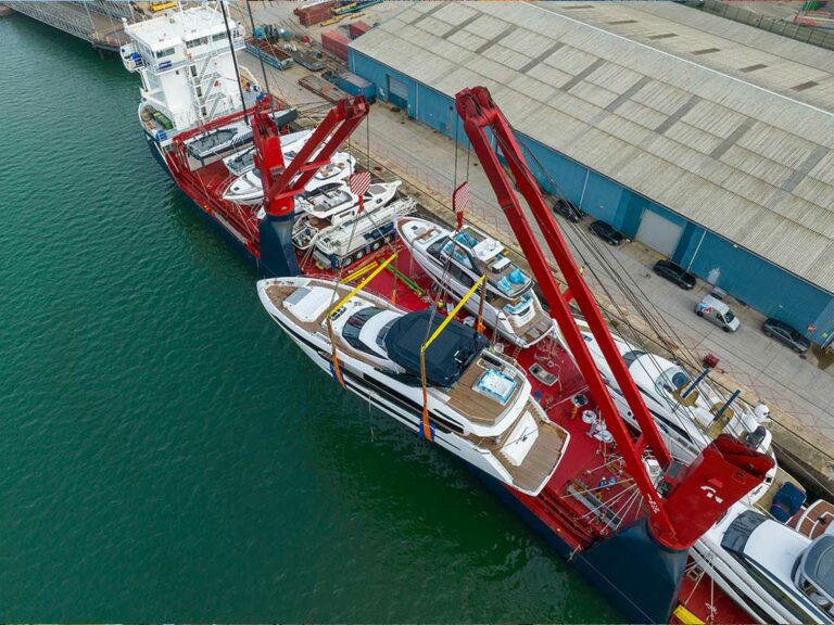 Yacht on Crane