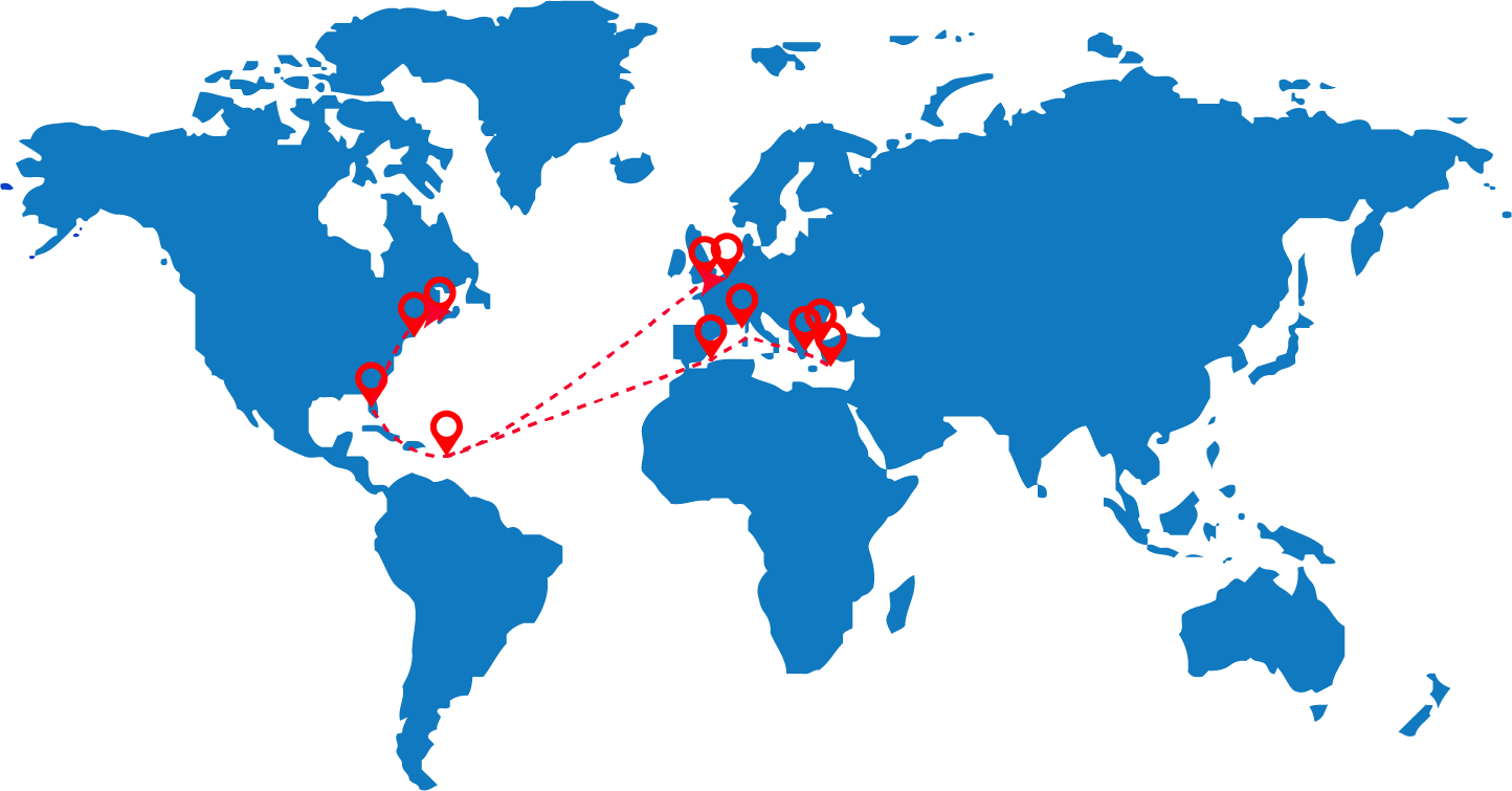 Transatlantic sailing / route map
